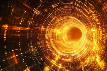 Fototapeta premium Faint golden radial glow with corporate chart designs