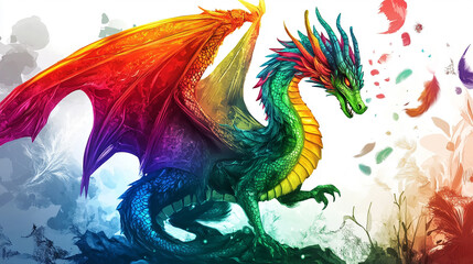 Obraz premium colourful dragon abstract background