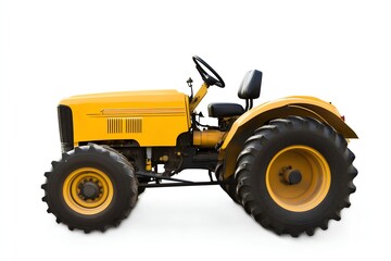Obraz premium Profile View of a Yellow Compact Tractor