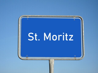 Ortsschild St. Moritz