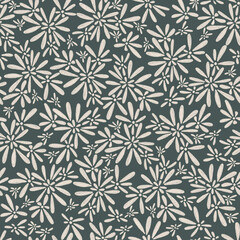 Estampa floral verde escuro boho sem emenda