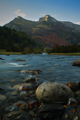 mountain river in winter