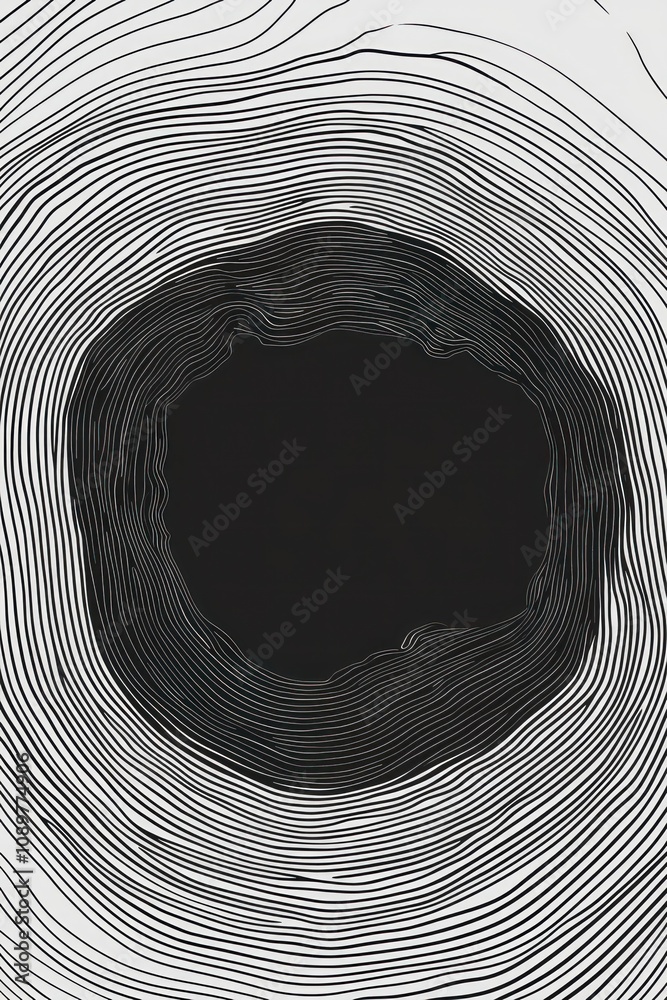 Canvas Prints circular rings of a topographic line map or tree rings vector design.