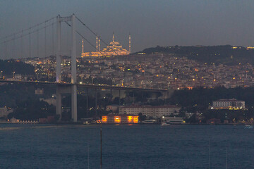Bosphorus Bridge night photos on the Bosphorus