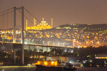 Bosphorus Bridge night photos on the Bosphorus