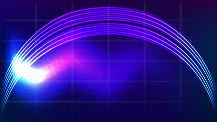 Arch Light Line with a Glowing Effect,  for abstract, technology, and creative projects 