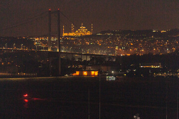 Bosphorus Bridge night photos on the Bosphorus