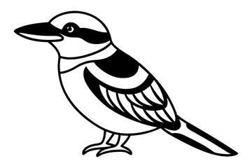 Fototapeta premium Line Drawing of a Kookaburra Minimalist Art Illustration