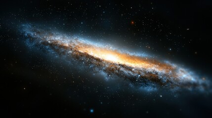 Fototapeta premium An artist's rendition of a spiral galaxy featuring stars and a prominent bright orange star at its center