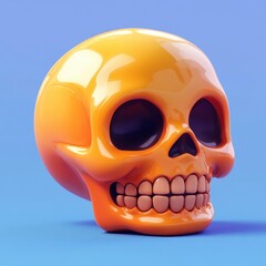 Obraz premium Vibrant Skull: A Striking Memento Mori