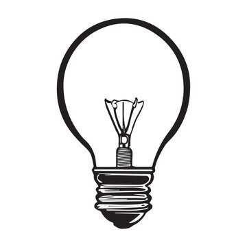 Light bulb line illustration vector