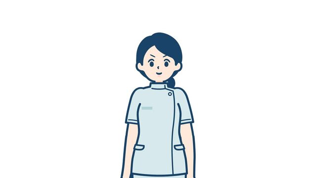 Nurse woman_Salute serious expression_with alpha channel