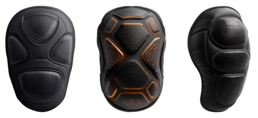 Knee pad isolated on transparent background, Set of