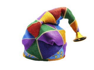 Festive jester hat with bell