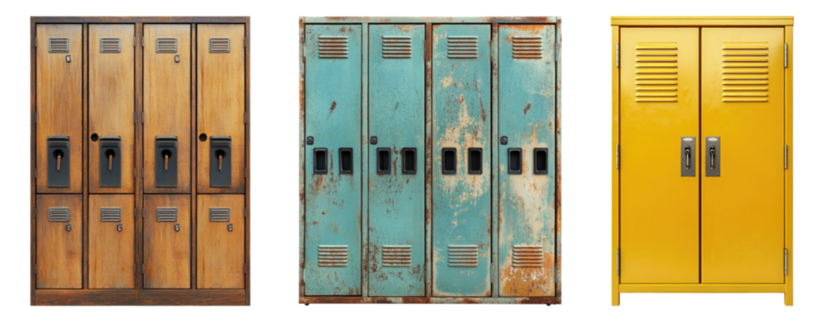 Locker storage cabinets isolated on transparent background, Set of - Powered by Adobe