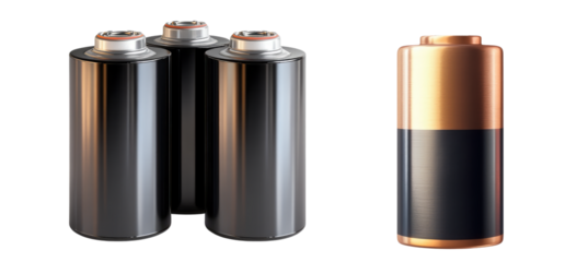 Low battery levels isolated on transparent background, Set of