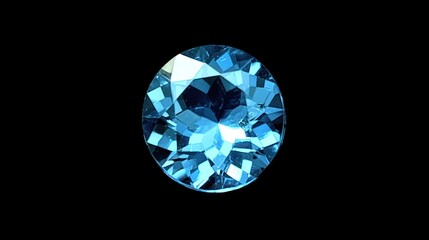 A Vivid Blue Oval Gemstone on Black Background