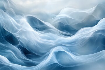 Soft pastel blue abstract background with flowing waves