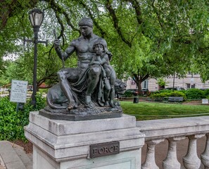 Fototapeta premium The Force Statue, Mount Vernon Place, Baltimore MD USA
