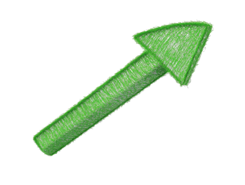 Green arrow pointing upward in a simple design