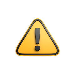 3d Vector Yellow warning sign with Exclamation mark concept. 