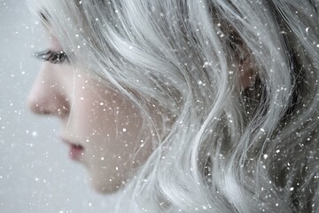 Obraz premium Light silver-gray with subtle snowflake effects