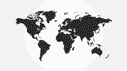 Abstract Dotted World Map Vector Background in Black