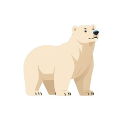 simple minimalist cute polar bear vector illustration isolated