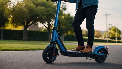 Close-up of the electric scooter&rsquo;s high-performance motor and energy-efficient drivetrain, engineered for optimal use
