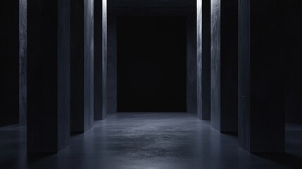 Fototapeta premium Moody Dark Background Floor with Rich Concrete Texture for Dramatic Product Presentations