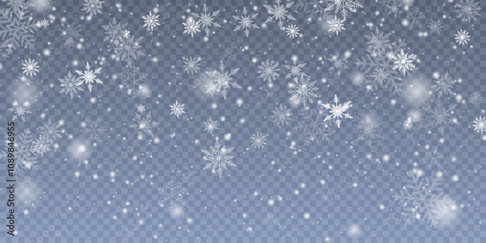 Aufkleber winter background with snowstorm effect and snowflakes. vector texture of cold christmas snowstorm w