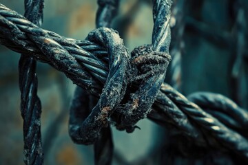Fractured Connections: A Strong Metal Cable in Crisis, Highlighting the Dangers of Damage in Business and the Need for Help