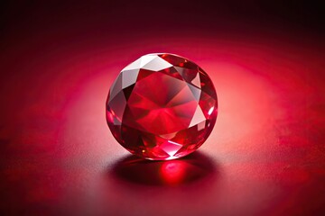 Deep red sapphire representing spirituality in wide angle