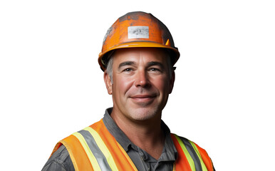 Portrait of a Utility Worker With Transparent Background