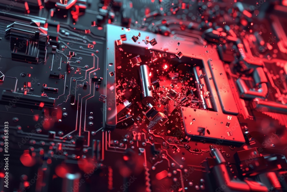Aufkleber Close examination of an aged circuit board highlighting rusty components and intricate patterns in electronic technology