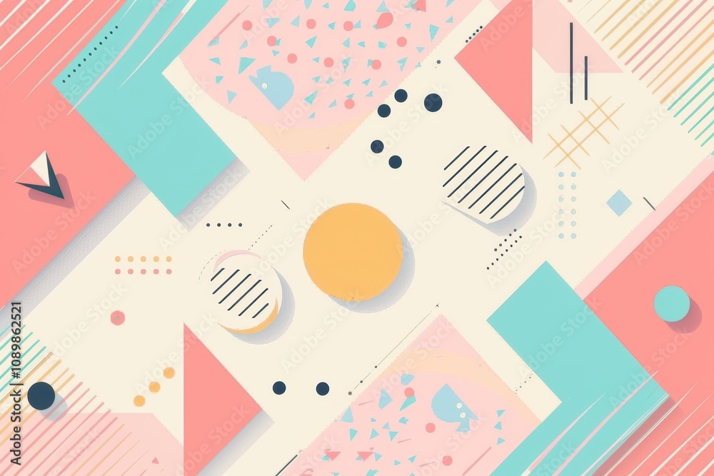 Leinwandbilder Colorful geometric shapes and patterns create a vibrant abstract background suitable for design projects and creative applications