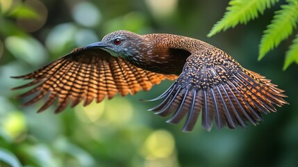 Kiwi bird soaring gracefully over serene nature scenery wallpaper images