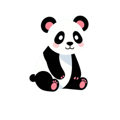 Fototapeta premium simple minimalist cute panda vector illustration isolated