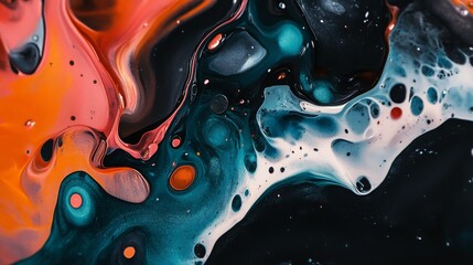 Abstract close-up of multicolored oil paints