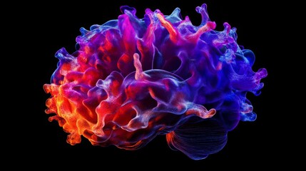 Obraz premium Colorful abstract 3D human brain illustration