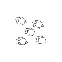 fish group line illustration