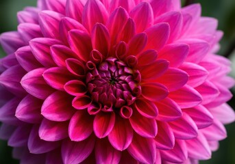 Fototapeta premium Vibrant pink dahlia bloom with intricate petal patterns