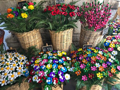 basket of flower candy
