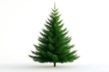 Obraz premium Simple green Christmas tree on a white background
