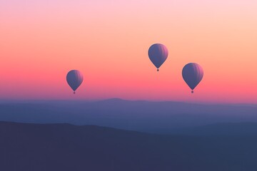 Obraz premium Minimalist balloons silhouette in a soft gradient design, no additional elements