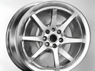 Obraz premium Sleek Design: Car Wheel Rim with Metallic Shine
