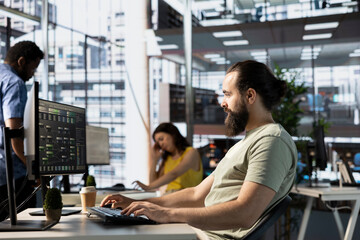 Software developer creating machine learning models that can process and analyze data to improve...