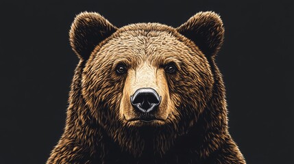 Obraz premium Detailed illustration of a brown bear