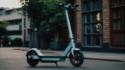 Rider seamlessly incorporating their electric scooter into their daily routine, highlighting its practicality and efficiency