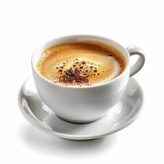 Fototapeta premium Coffee cup on white background with copy space.